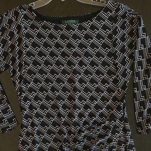 Dress, polyester shell and lining. Black & White